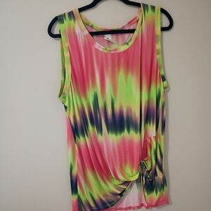 Lovely J Women's Vibrant Tie-Dye Sleeveless Top